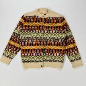 Vintage Avon Knit Canadian Made Fair Isle 100% Wool Sweater